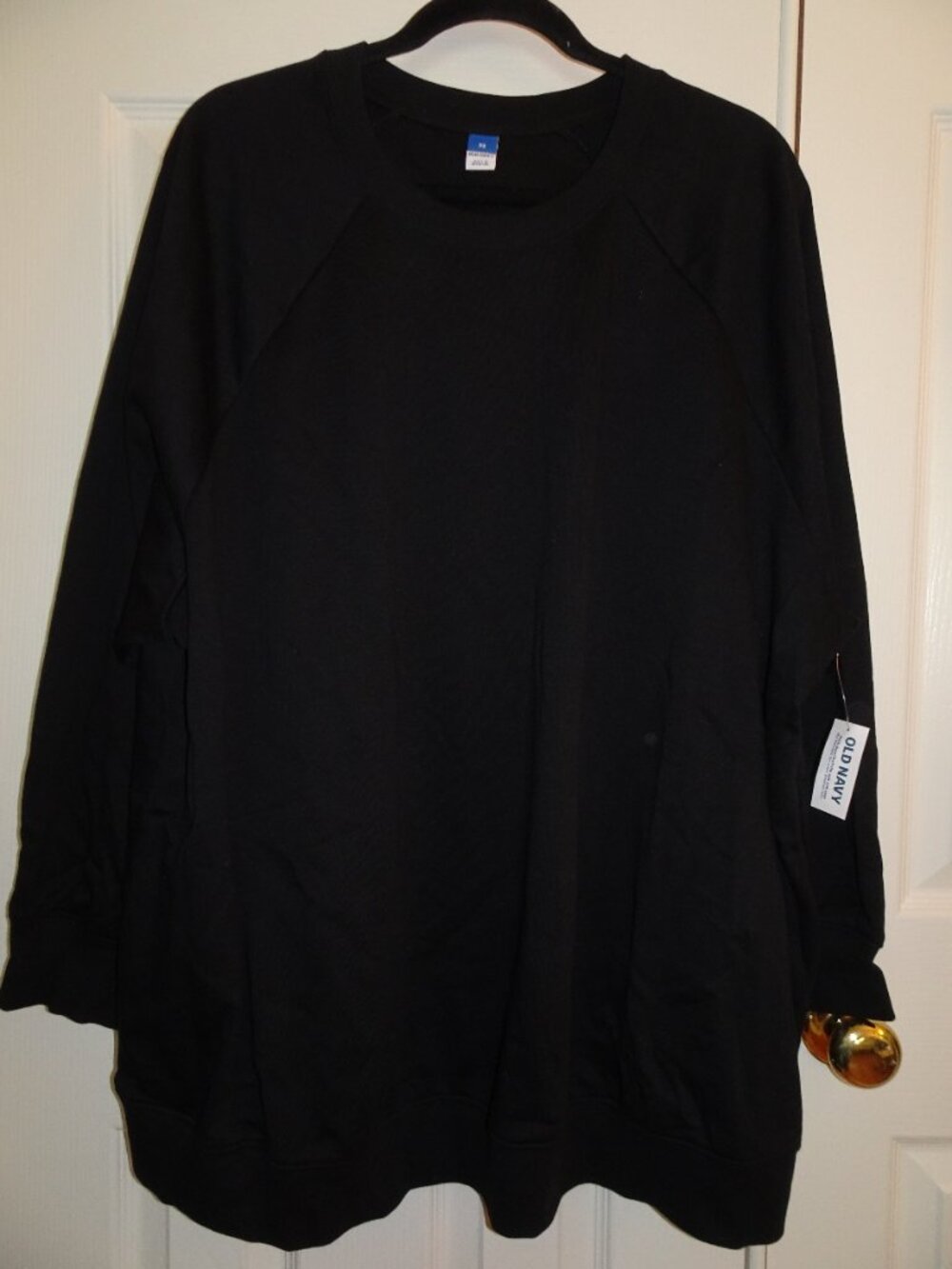 New Old Navy Solid Black Crewneck Plus Size Sweatshirt